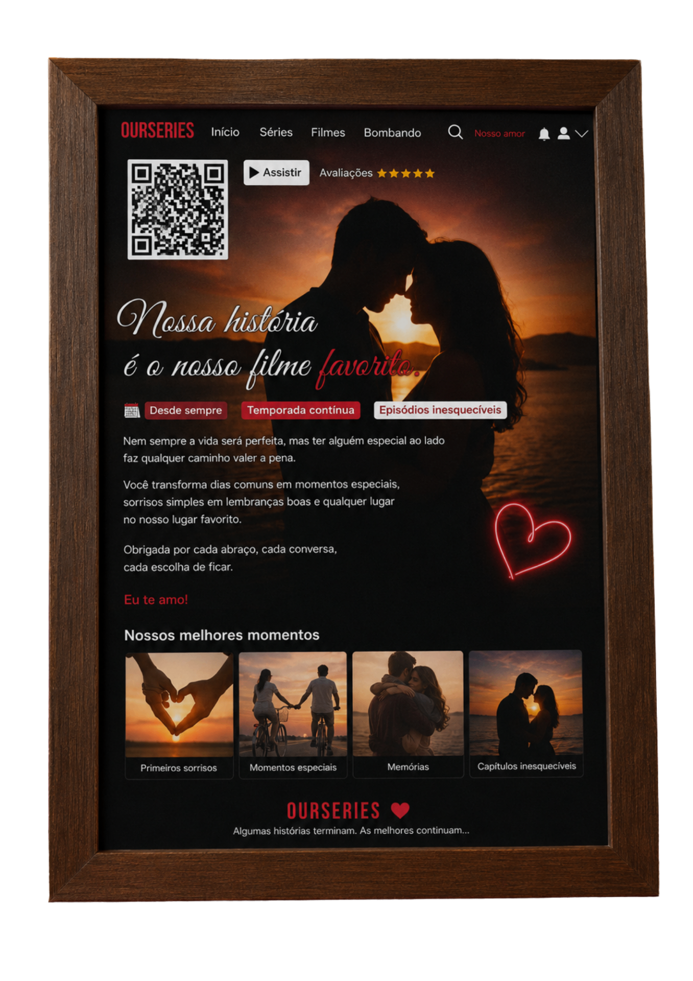Quadro OURSERIES personalizado com QR Code